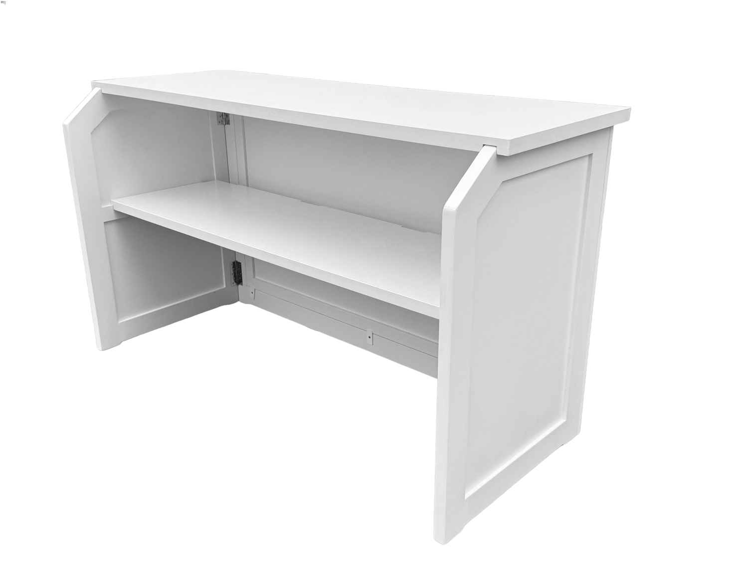 Chivari 6' White Portable Folding Bar with HPL Reversible Front, Top & Shelf BAR-FOLD-72KIT-WHT-AX-T