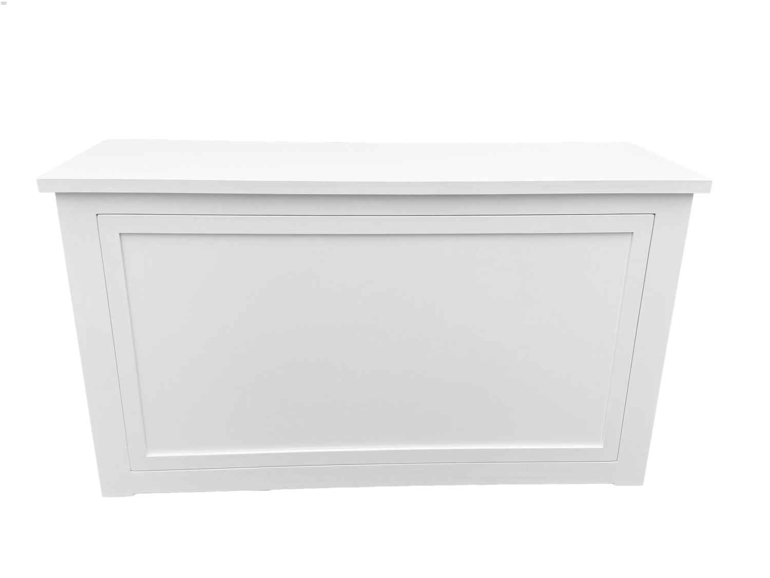 Chivari 6' White Portable Folding Bar with HPL Reversible Front, Top & Shelf BAR-FOLD-72KIT-WHT-AX-T