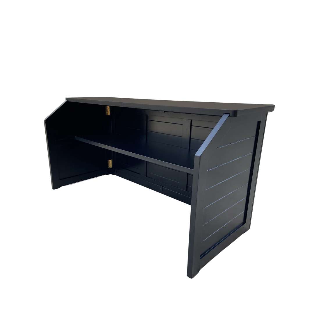 Chivari 7' Black Portable Folding Bar with Reversible Front BAR-FOLD-84KTR-BLK-AX-T