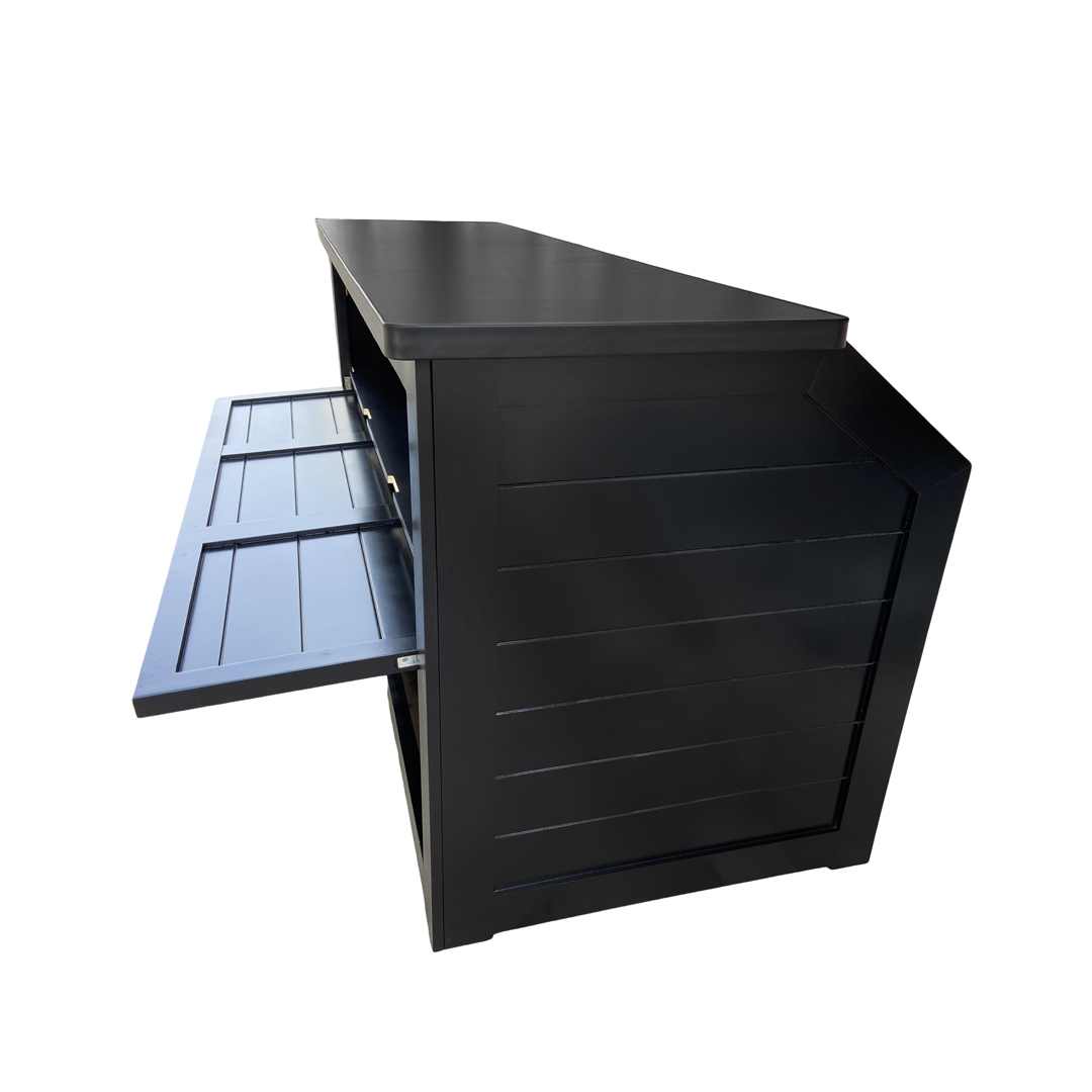 Chivari 7' Black Portable Folding Bar with Reversible Front BAR-FOLD-84KTR-BLK-AX-T