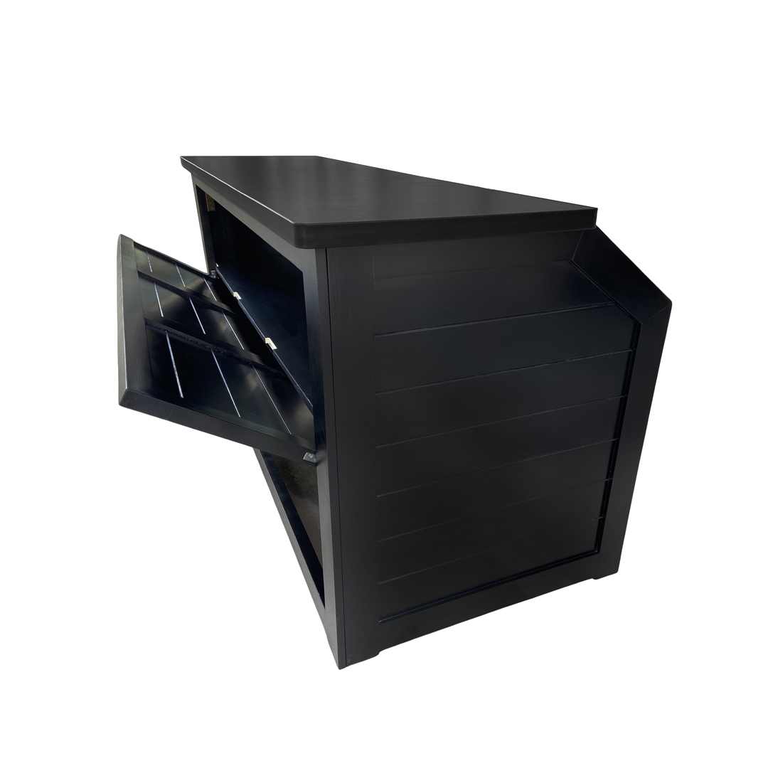 Chivari 7' Black Portable Folding Bar with Reversible Front BAR-FOLD-84KTR-BLK-AX-T