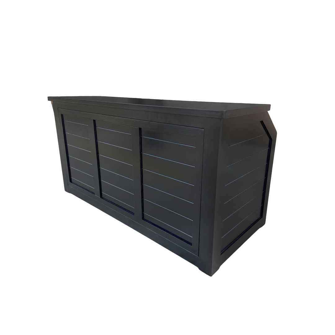 Chivari 7' Black Portable Folding Bar with Reversible Front BAR-FOLD-84KTR-BLK-AX-T