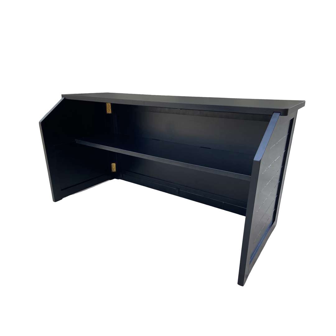 Chivari 7' Black Portable Folding Bar with Reversible Front BAR-FOLD-84KTR-BLK-AX-T