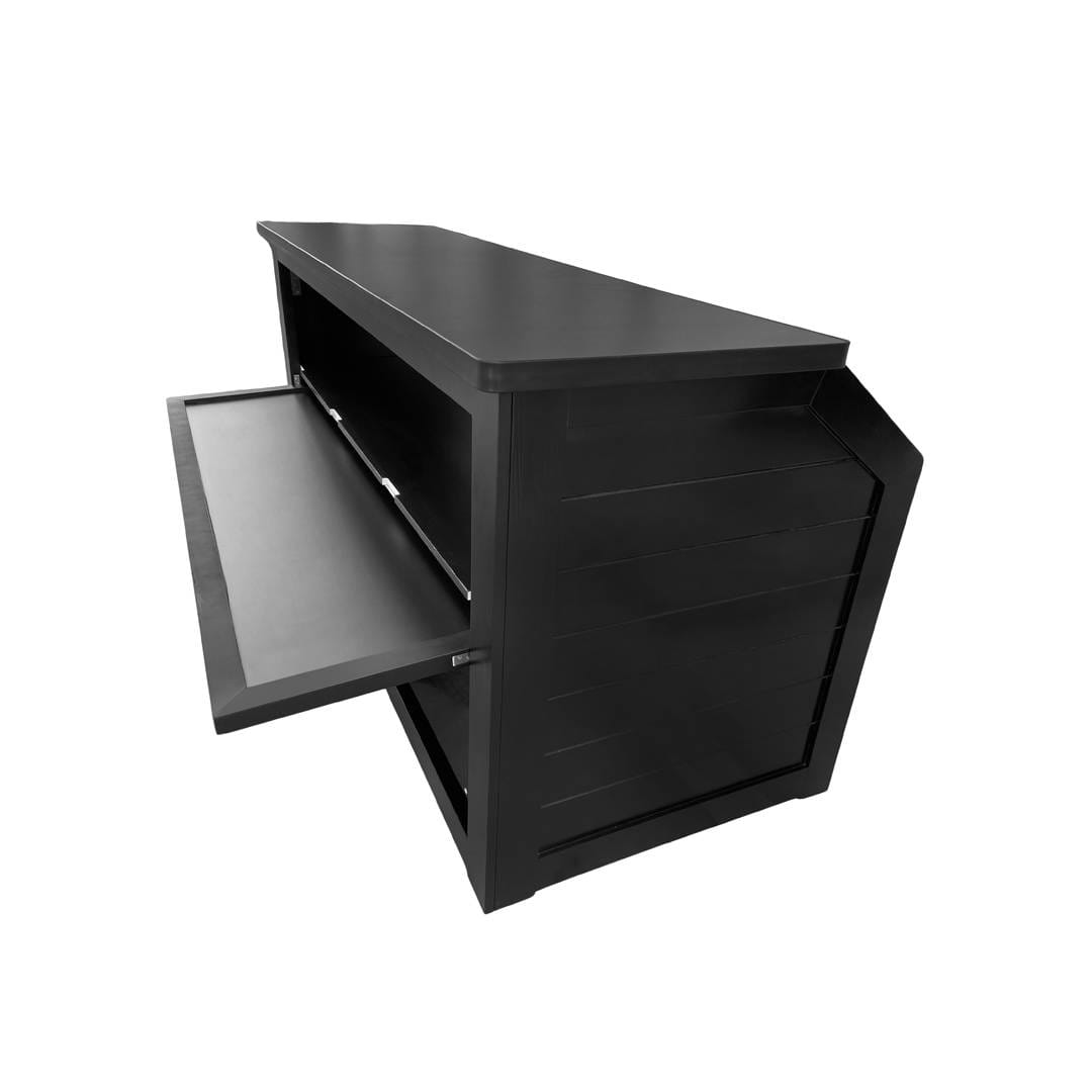 Chivari 7' Black Portable Folding Bar with Reversible Front BAR-FOLD-84KTR-BLK-AX-T