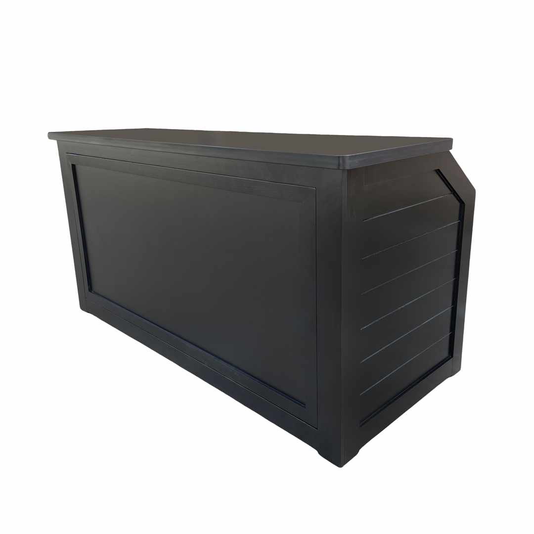 Chivari 7' Black Portable Folding Bar with Reversible Front BAR-FOLD-84KTR-BLK-AX-T