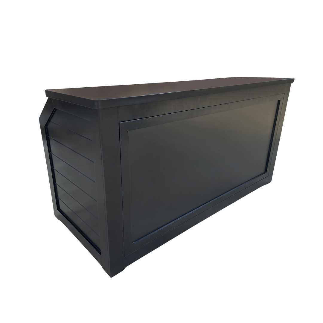 Chivari 7' Black Portable Folding Bar with Reversible Front BAR-FOLD-84KTR-BLK-AX-T