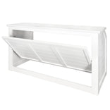7' White Portable Folding Bar with Reversible Front