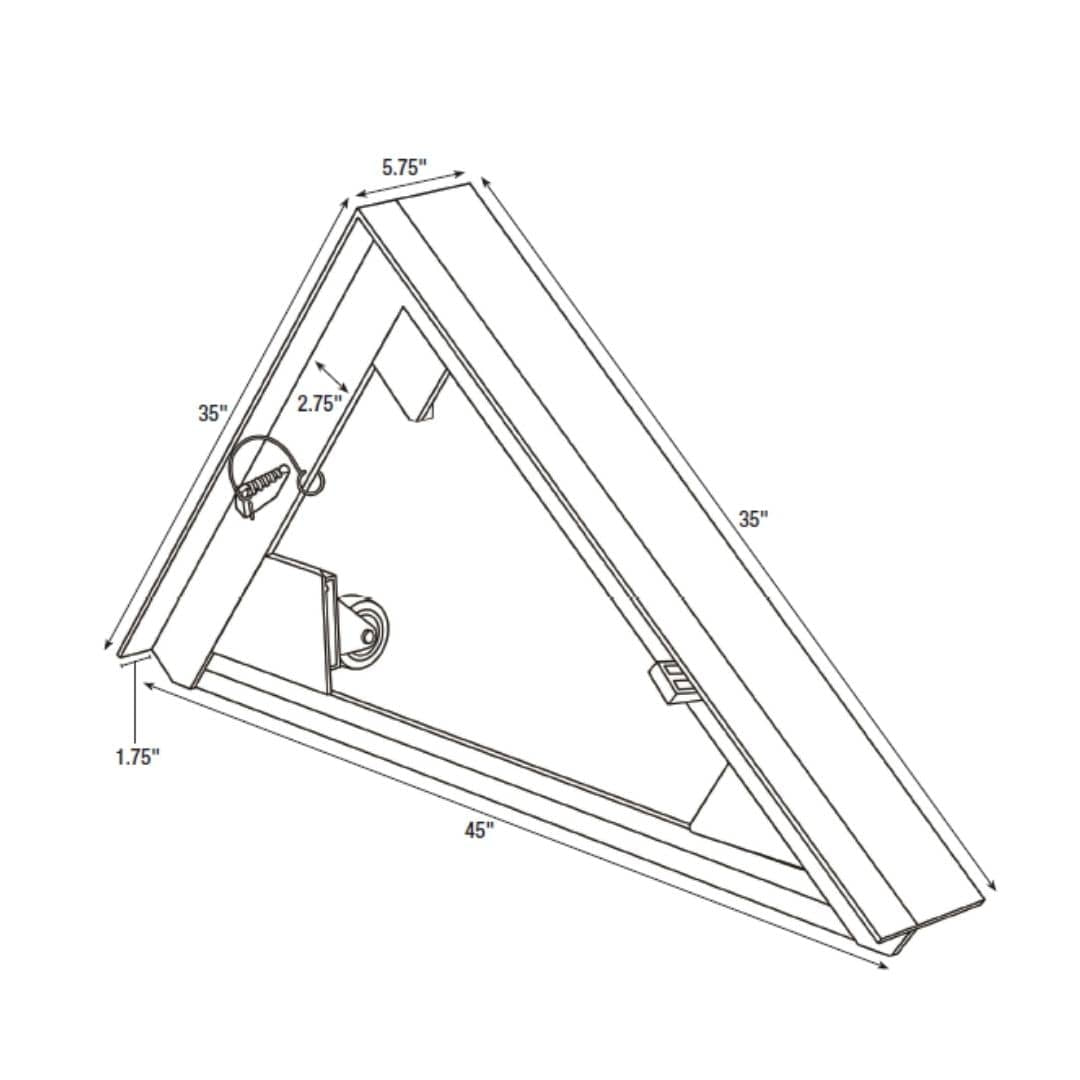 Chivari Black Rectangular Bar Mover Wheel Platform for 6 Foot Folding Bars, Left and Right Sides BAR-MVR-RCT-BLK-AX