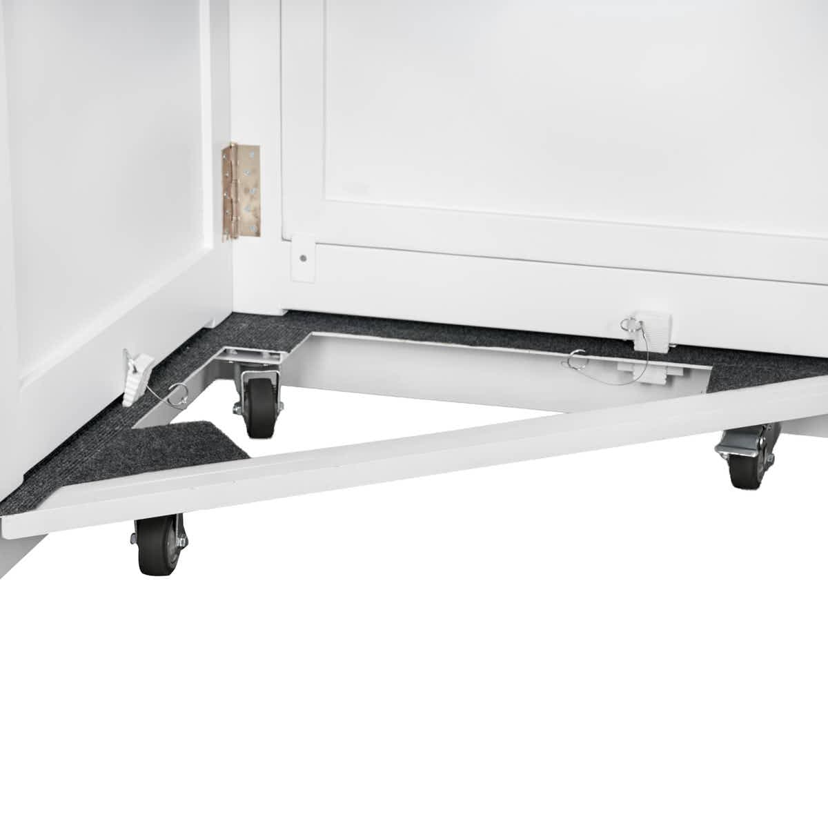 Chivari White Rectangular Bar Mover Wheel Platform for 6 Foot Folding Bars, Left and Right Sides BAR-MVR-RCT-WHT-AX