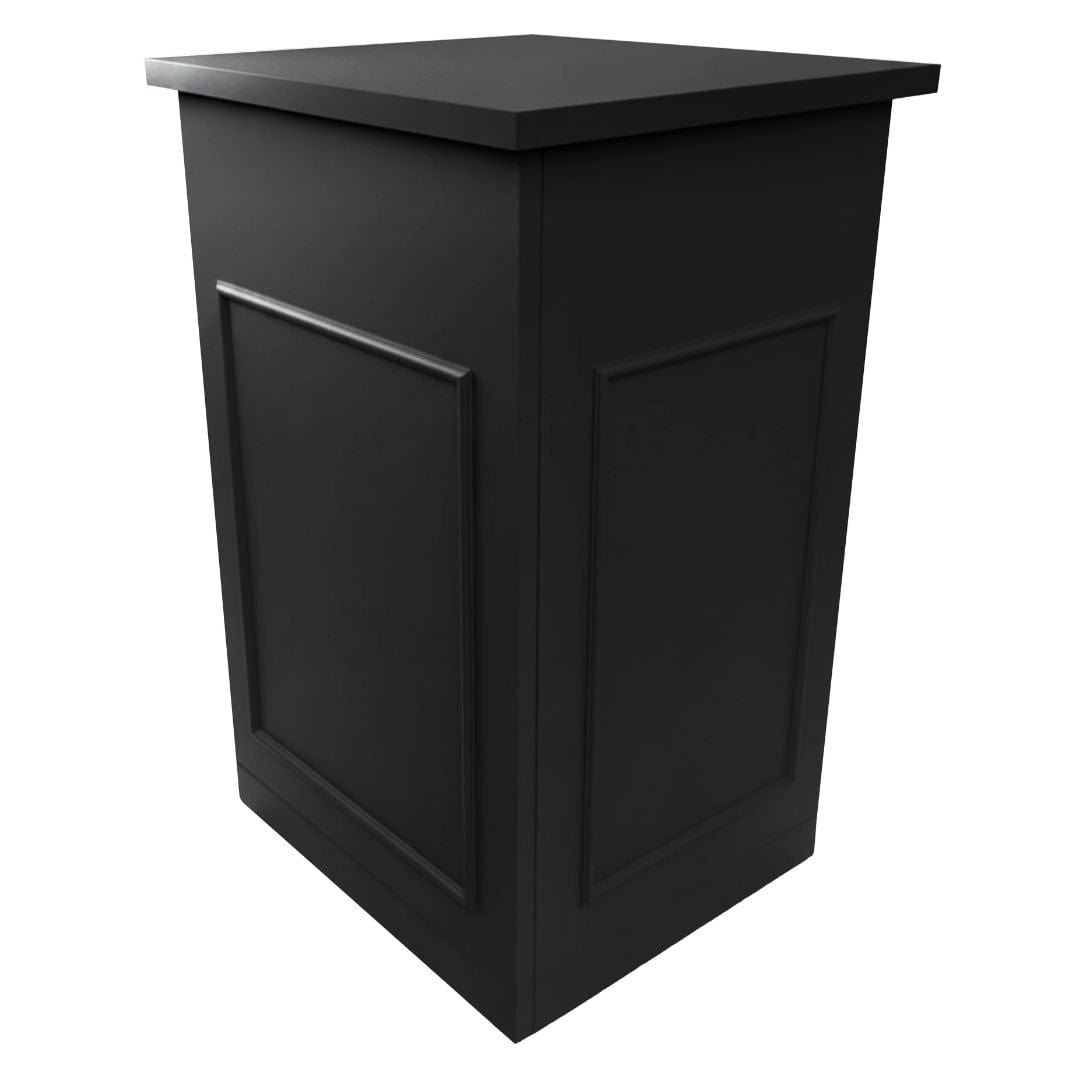 Chivari 31" x 28" Black Bar Post with HPL Top for Bar Setups and Displays BAR-POST-28-BLK-AX