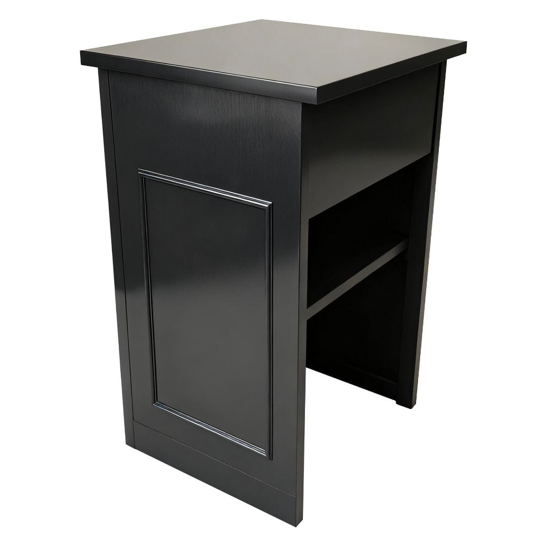 Chivari 31" x 28" Black Bar Post with HPL Top for Bar Setups and Displays BAR-POST-28-BLK-AX