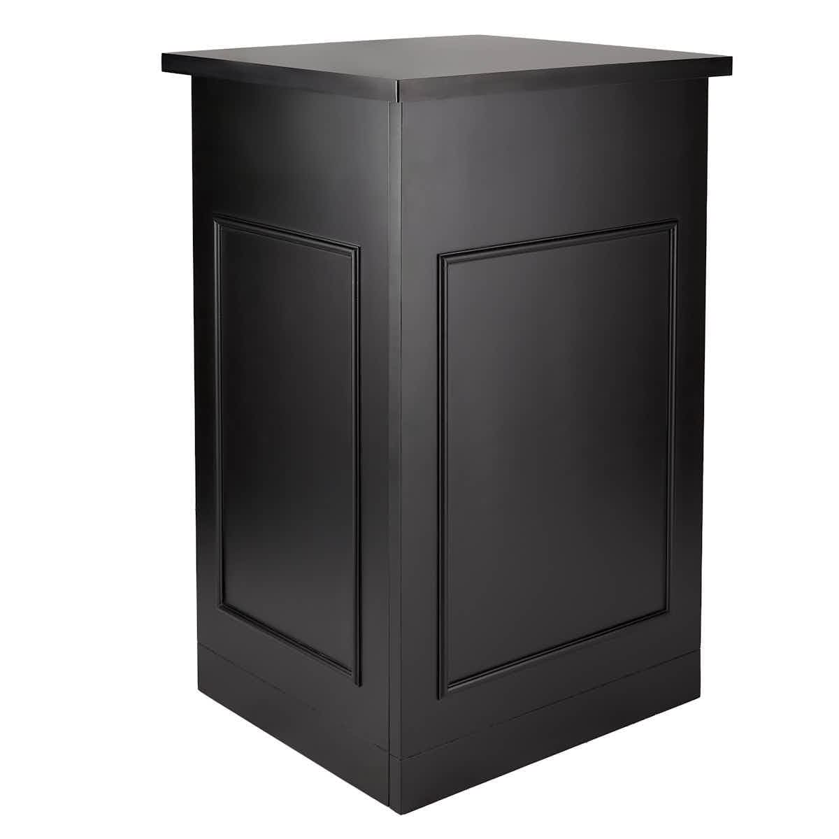 Chivari 31" x 28" Black Bar Post with HPL Top for Bar Setups and Displays BAR-POST-31-BLK-AX