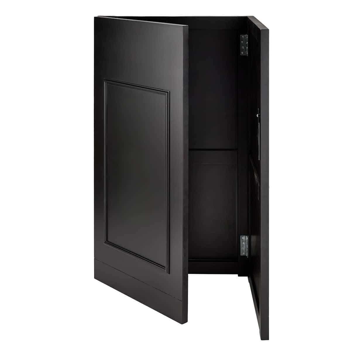 Chivari 31" x 28" Black Bar Post with HPL Top for Bar Setups and Displays BAR-POST-31-BLK-AX