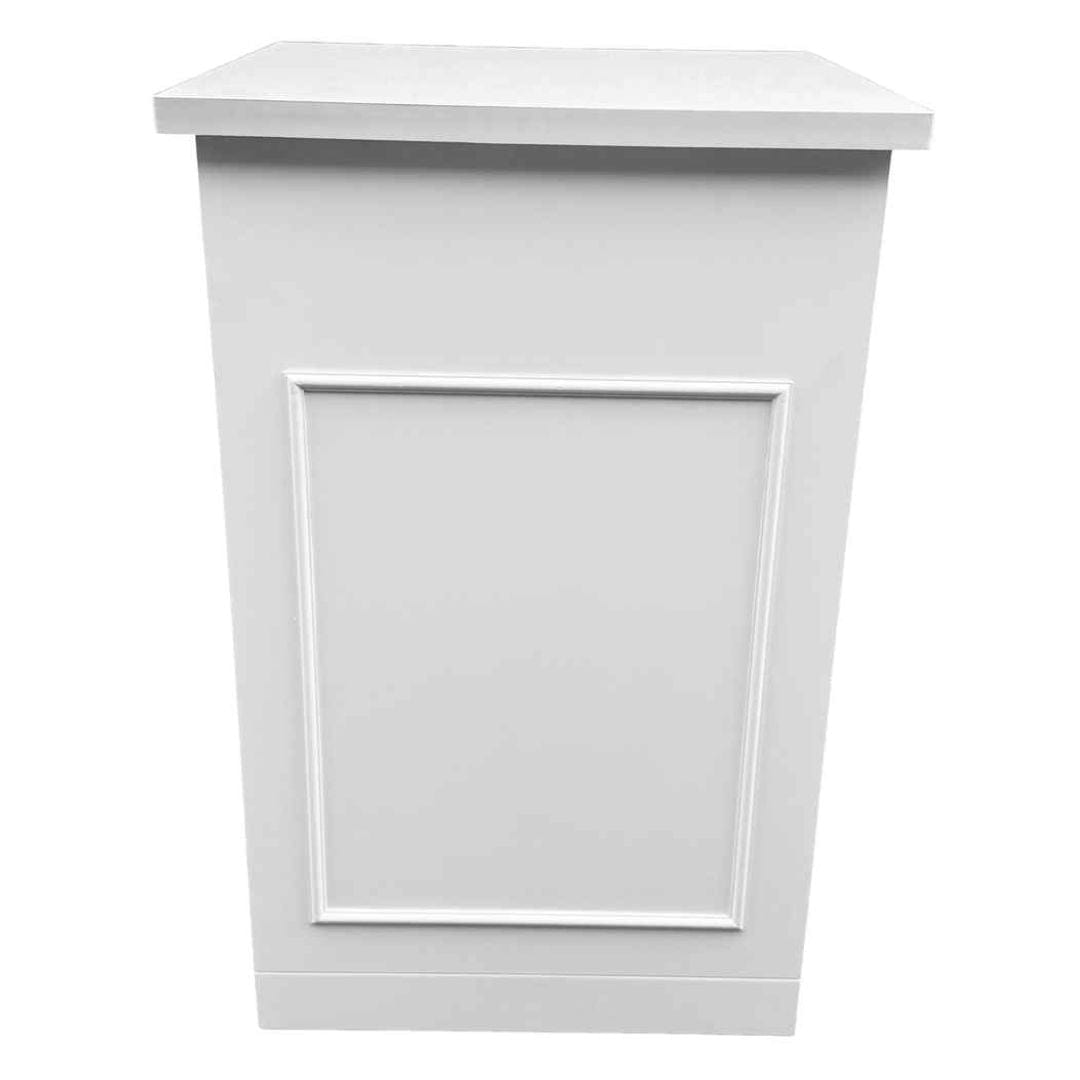 Chivari 31" x 28" White Bar Post with HPL Top for Bar Setups and Displays BAR-POST-28-WHT-AX