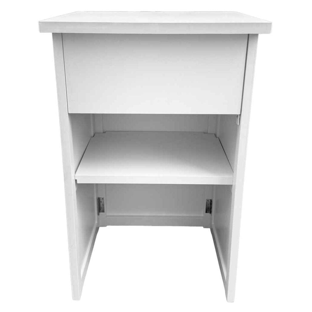 Chivari 31" x 28" White Bar Post with HPL Top for Bar Setups and Displays BAR-POST-28-WHT-AX