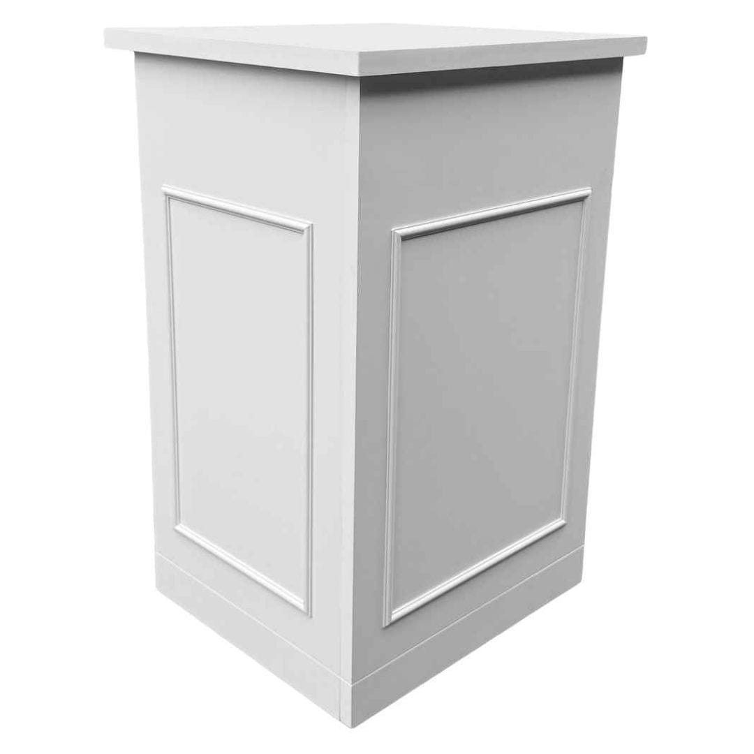 Chivari 31" x 28" White Bar Post with HPL Top for Bar Setups and Displays BAR-POST-28-WHT-AX