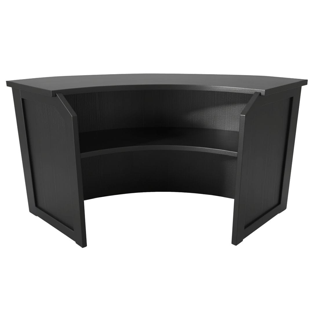 Chivari 7' Black Single Panel Quarter Round Serpentine Bar with HPL Top BAR-SERP-84KT-BLK-AX-T