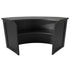 Chivari 7' Black Single Panel Quarter Round Serpentine Bar with HPL Top BAR-SERP-84KT-BLK-AX-T