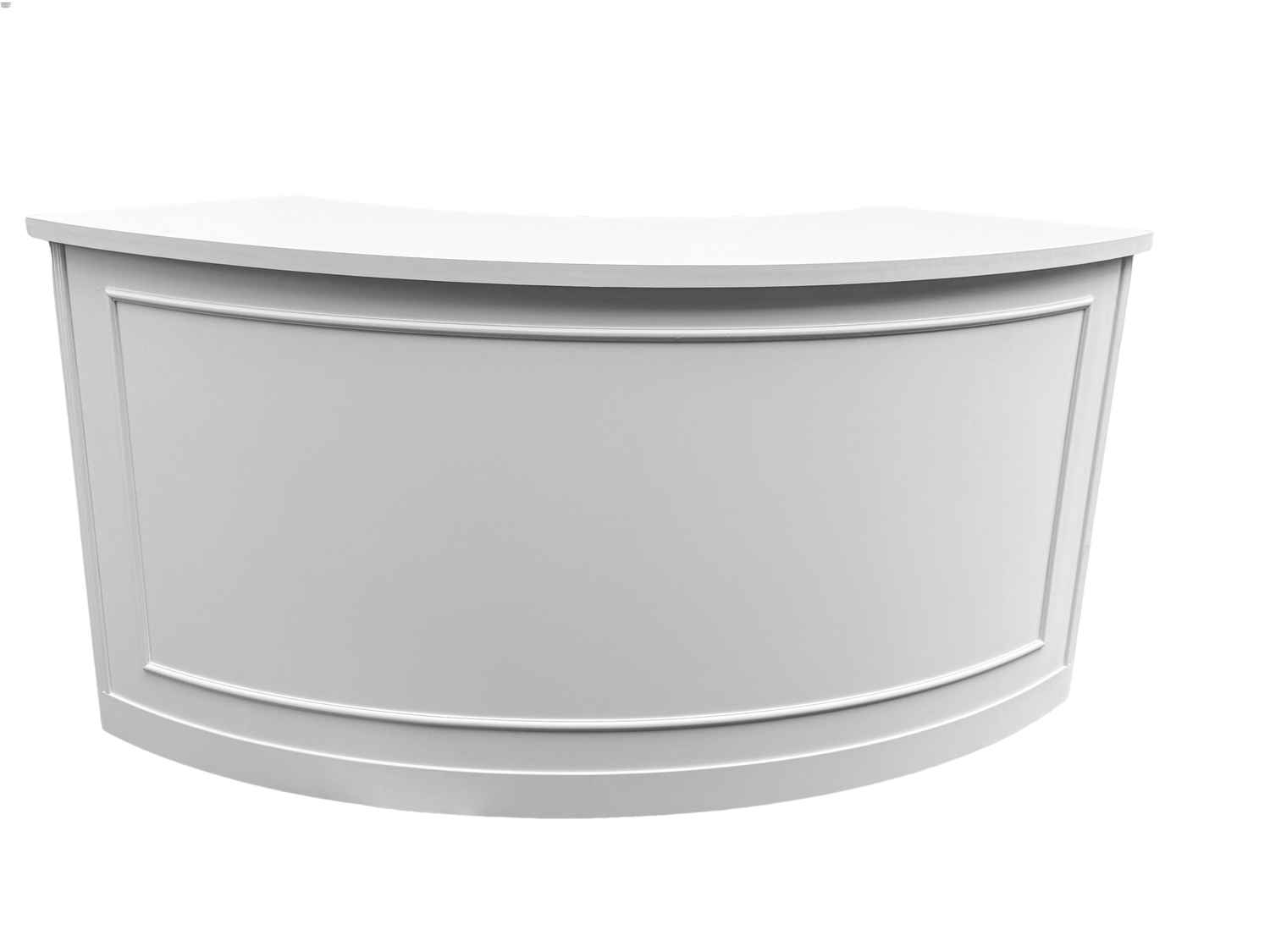 Chivari 7' White Single Panel Quarter Round Serpentine Bar with HPL Top BAR-SERP-84KT-WHT-AX-T