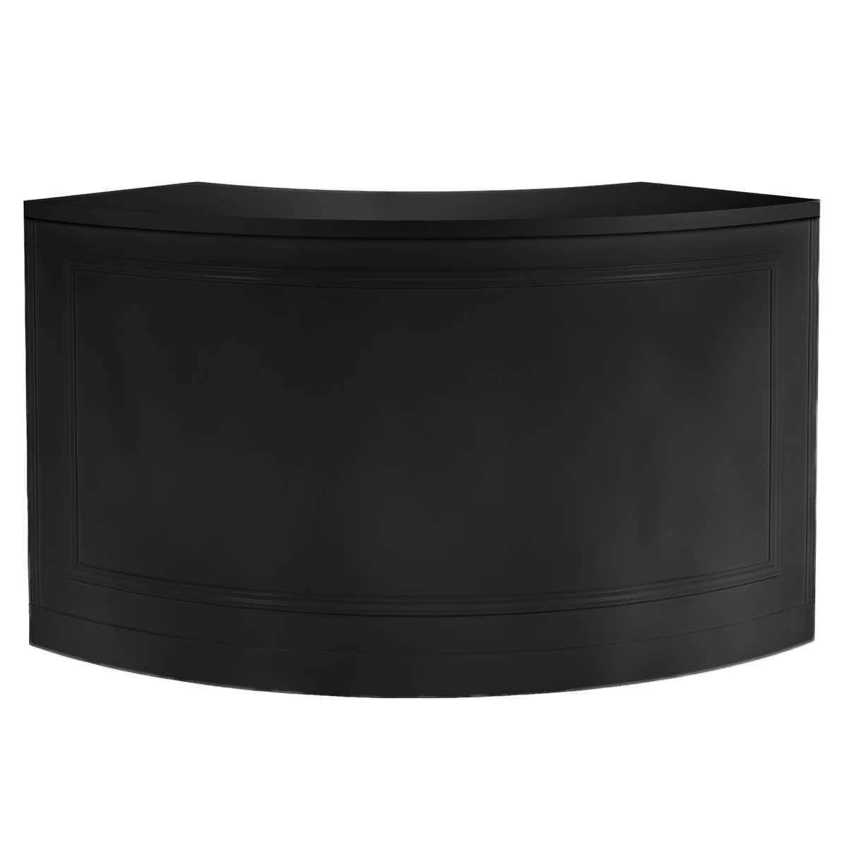 Chivari 7' Black Single Panel Quarter Round Serpentine Bar with HPL Flush Top BAR-SERP-84KTFL-BLK-AX-T