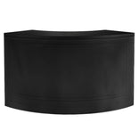 7' Black Single Panel Quarter Round Serpentine Bar with HPL Flush Top