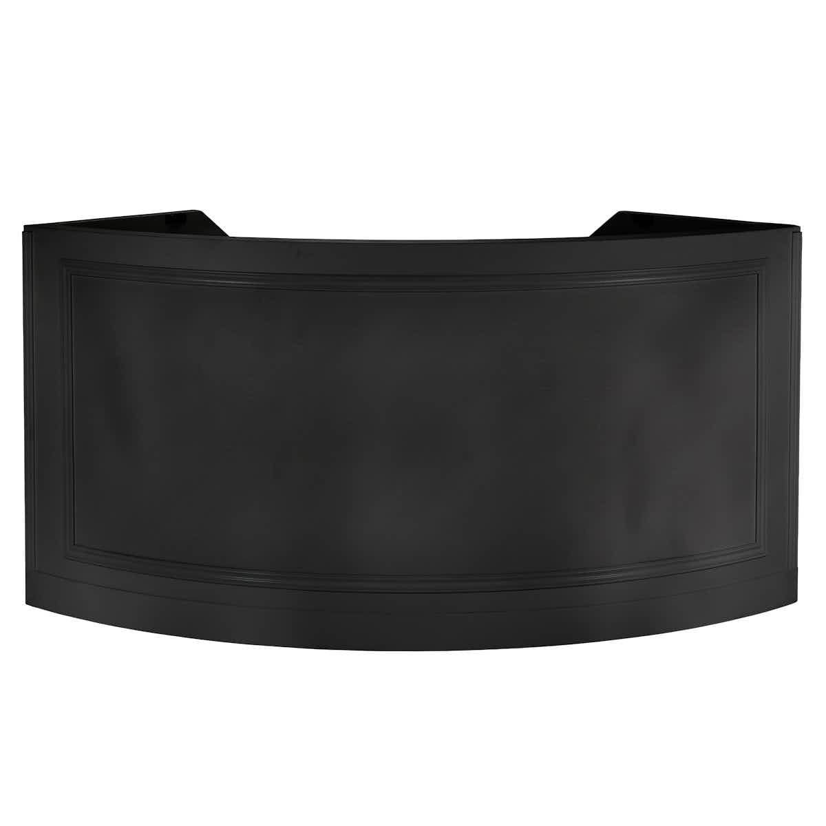 Chivari 7' Black Single Panel Quarter Round Serpentine Bar with HPL Flush Top BAR-SERP-84KTFL-BLK-AX-T