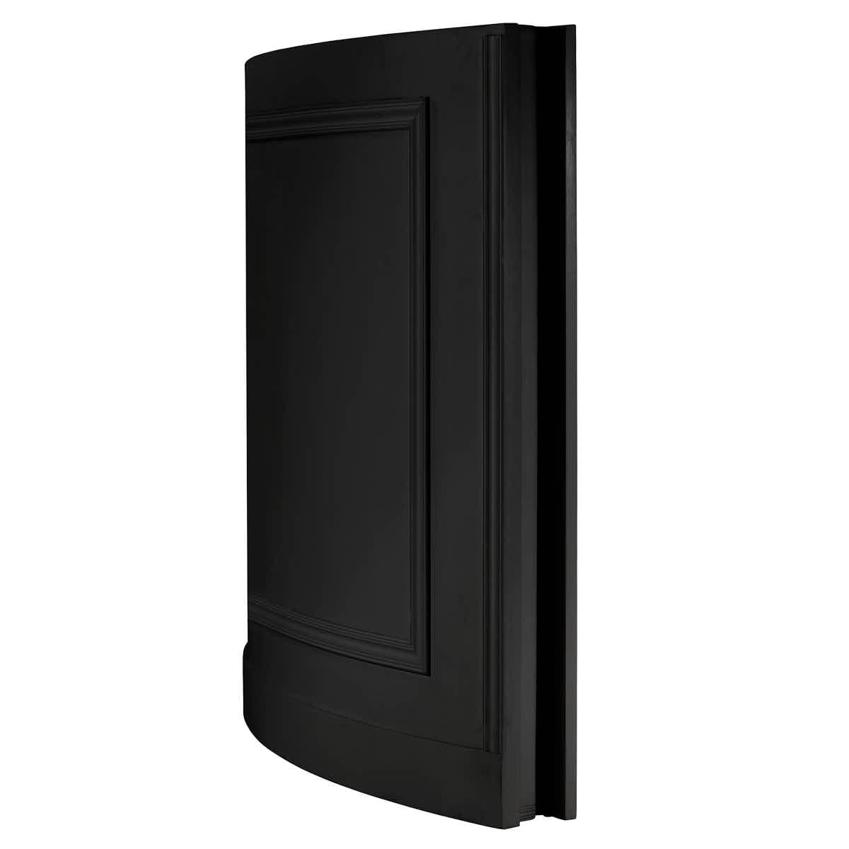 Chivari 7' Black Single Panel Quarter Round Serpentine Bar with HPL Flush Top BAR-SERP-84KTFL-BLK-AX-T