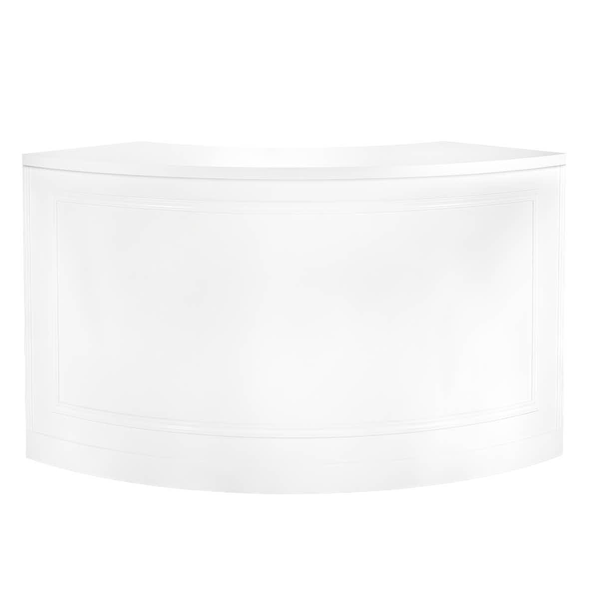 Chivari 7' White Single Panel Quarter Round Serpentine Bar with HPL Flush Top BAR-SERP-84KTFL-WHT-AX-T