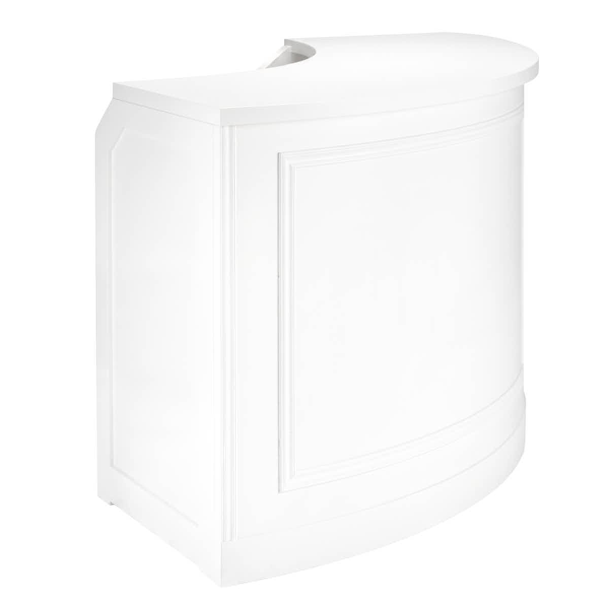 Chivari 7' White Single Panel Quarter Round Serpentine Bar with HPL Flush Top BAR-SERP-84KTFL-WHT-AX-T