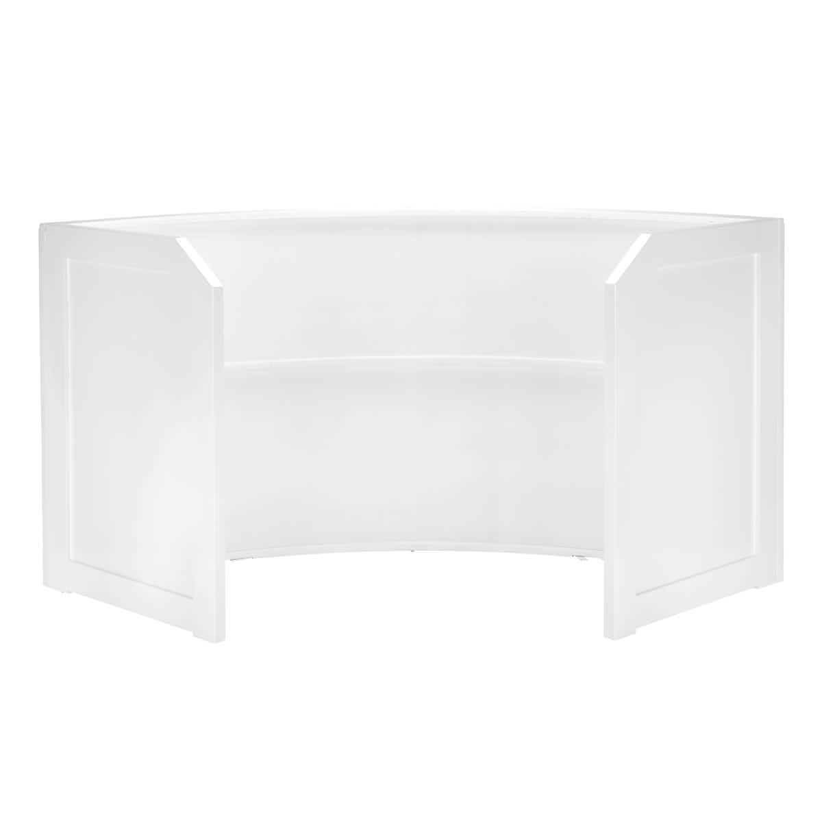 Chivari 7' White Single Panel Quarter Round Serpentine Bar with HPL Flush Top BAR-SERP-84KTFL-WHT-AX-T