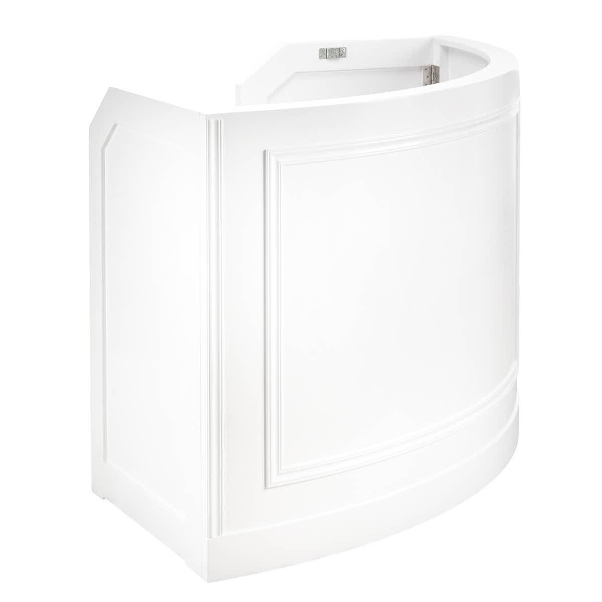 Chivari 7' White Single Panel Quarter Round Serpentine Bar with HPL Flush Top BAR-SERP-84KTFL-WHT-AX-T