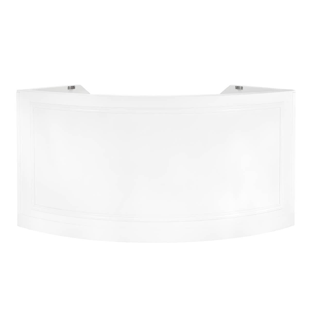 Chivari 7' White Single Panel Quarter Round Serpentine Bar with HPL Flush Top BAR-SERP-84KTFL-WHT-AX-T