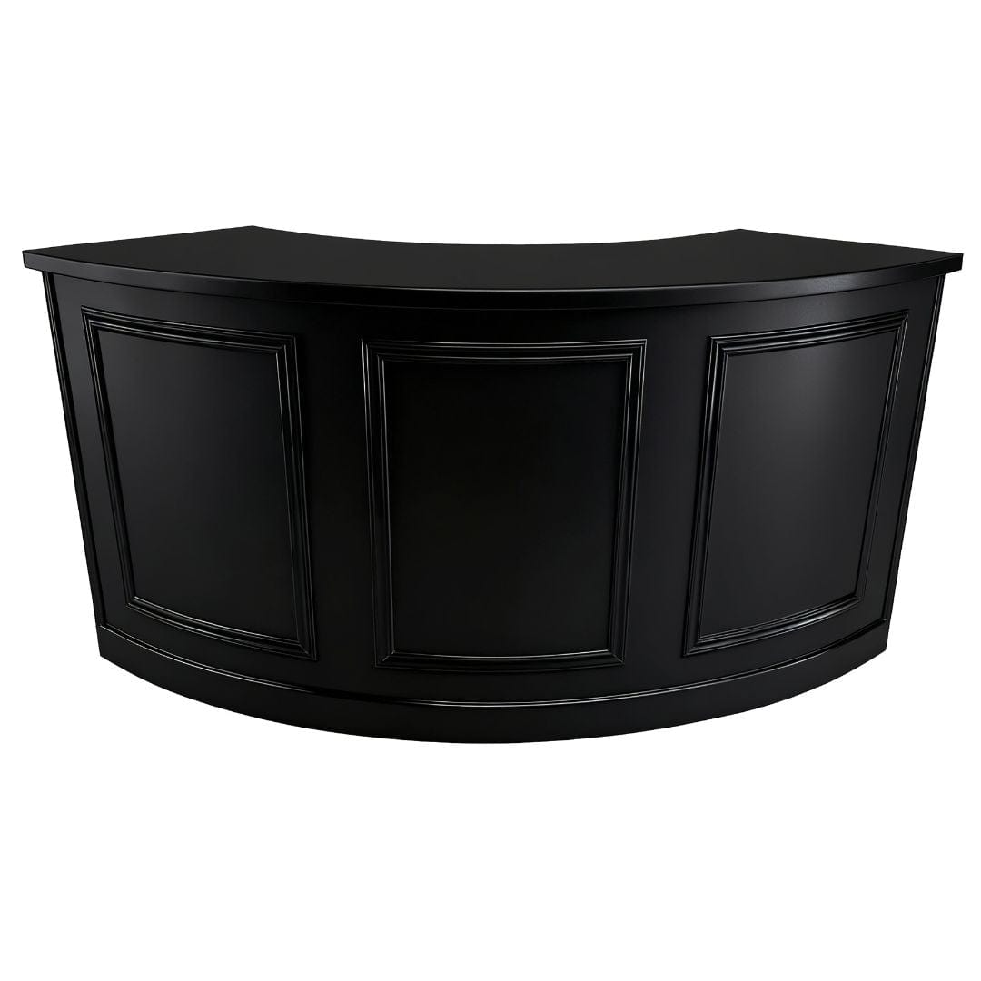Chivari 7' Black 3 Panel Quarter Round Serpentine Bar with HPL Top BAR-SERP3-84KT-BLK-AX-T