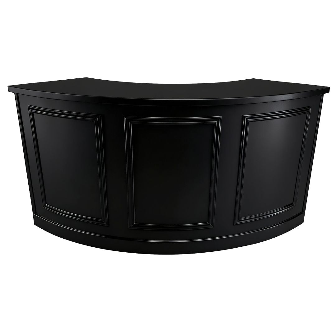 34' Black Portable Folding Bar - 7 Piece Set Three Panel Front - Margarita