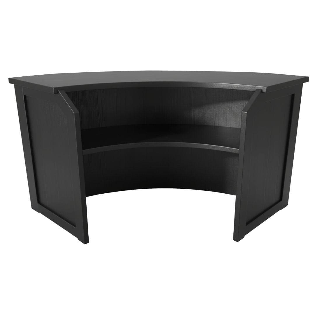 Chivari 7' Black 3 Panel Quarter Round Serpentine Bar with HPL Top BAR-SERP3-84KT-BLK-AX-T