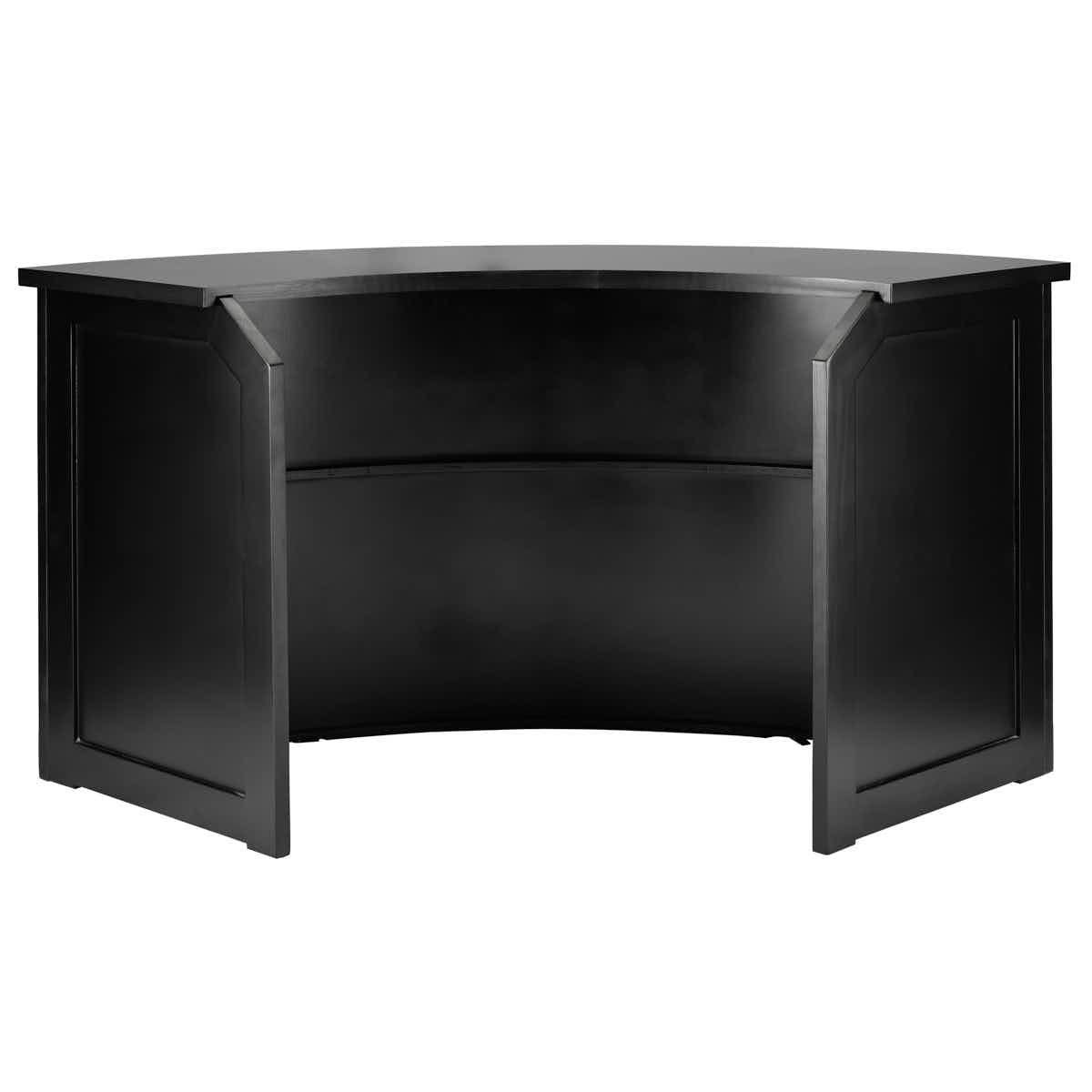Chivari Scratch and Dent 7' Black 3 Panel Quarter Round Serpentine Bar with HPL Top BAR-SERP3-84KT-BLK-AX-SD