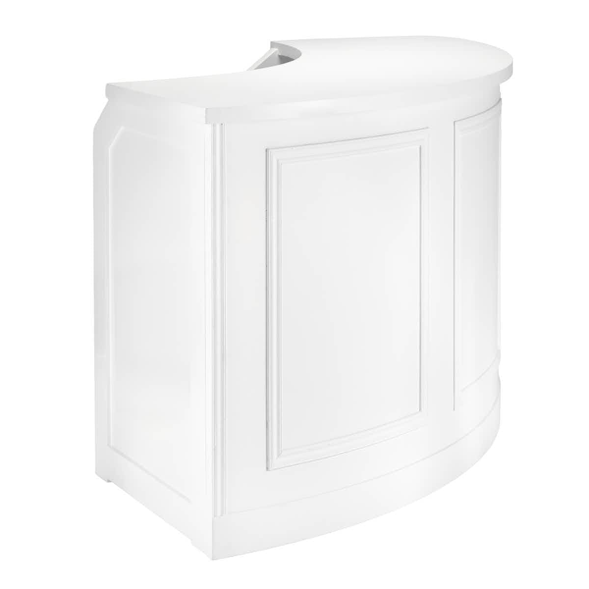 Chivari 7' White 3 Panel Quarter Round Serpentine Bar with HPL Top BAR-SERP3-84KT-WHT-AX-T