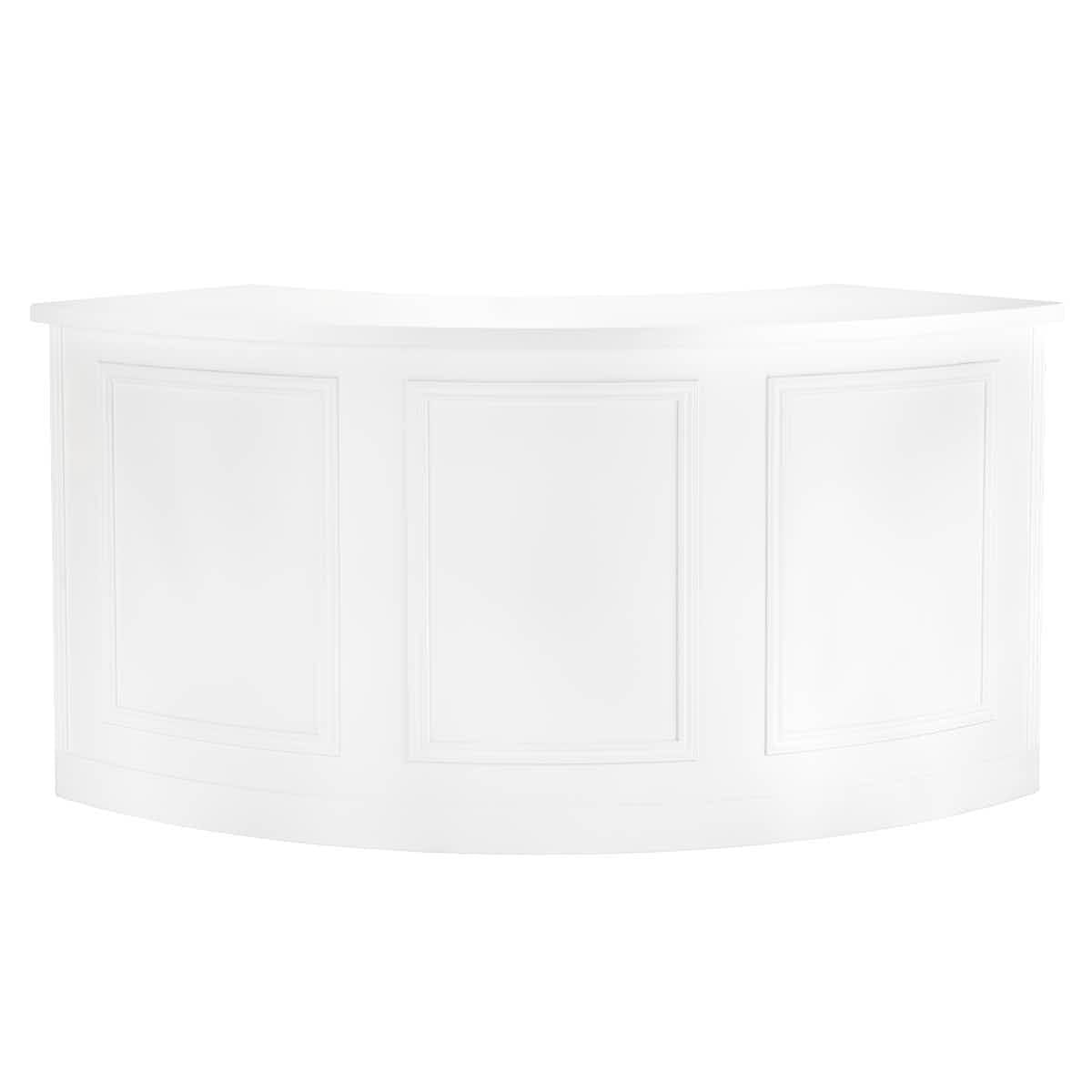 Chivari 7' White 3 Panel Quarter Round Serpentine Bar with HPL Top BAR-SERP3-84KT-WHT-AX-T