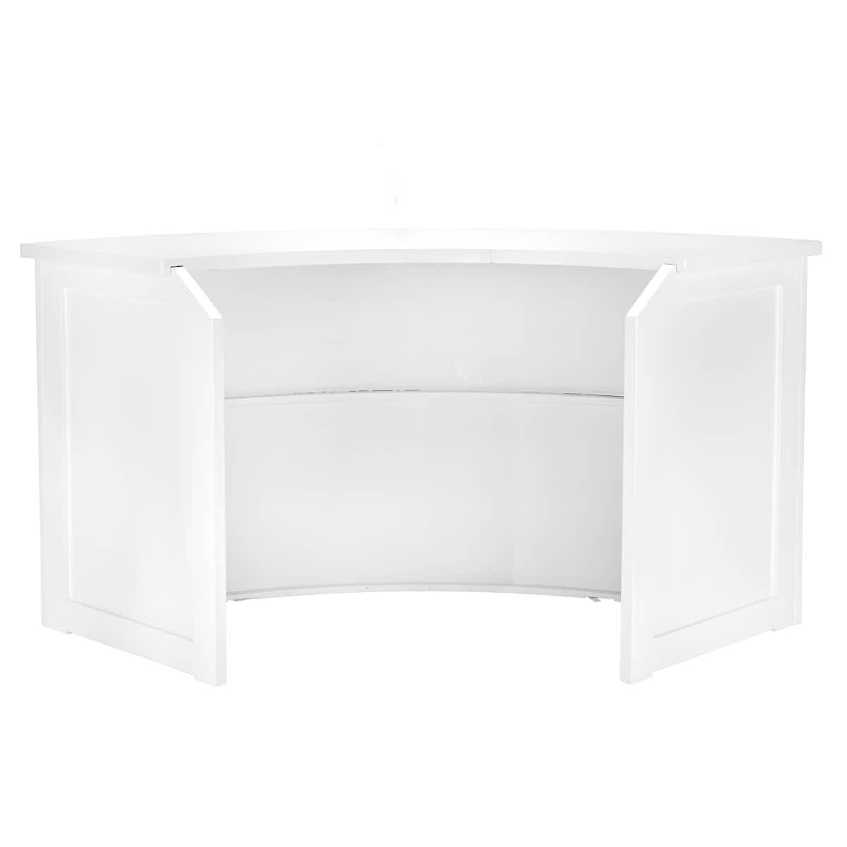 Chivari 7' White 3 Panel Quarter Round Serpentine Bar with HPL Top BAR-SERP3-84KT-WHT-AX-T