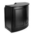 Chivari 7' Black 3 Panel Quarter Round Serpentine Bar with HPL Flush Top BAR-SERP3-84KTFL-BLK-AX-T