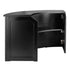 Chivari 7' Black 3 Panel Quarter Round Serpentine Bar with HPL Flush Top BAR-SERP3-84KTFL-BLK-AX-T