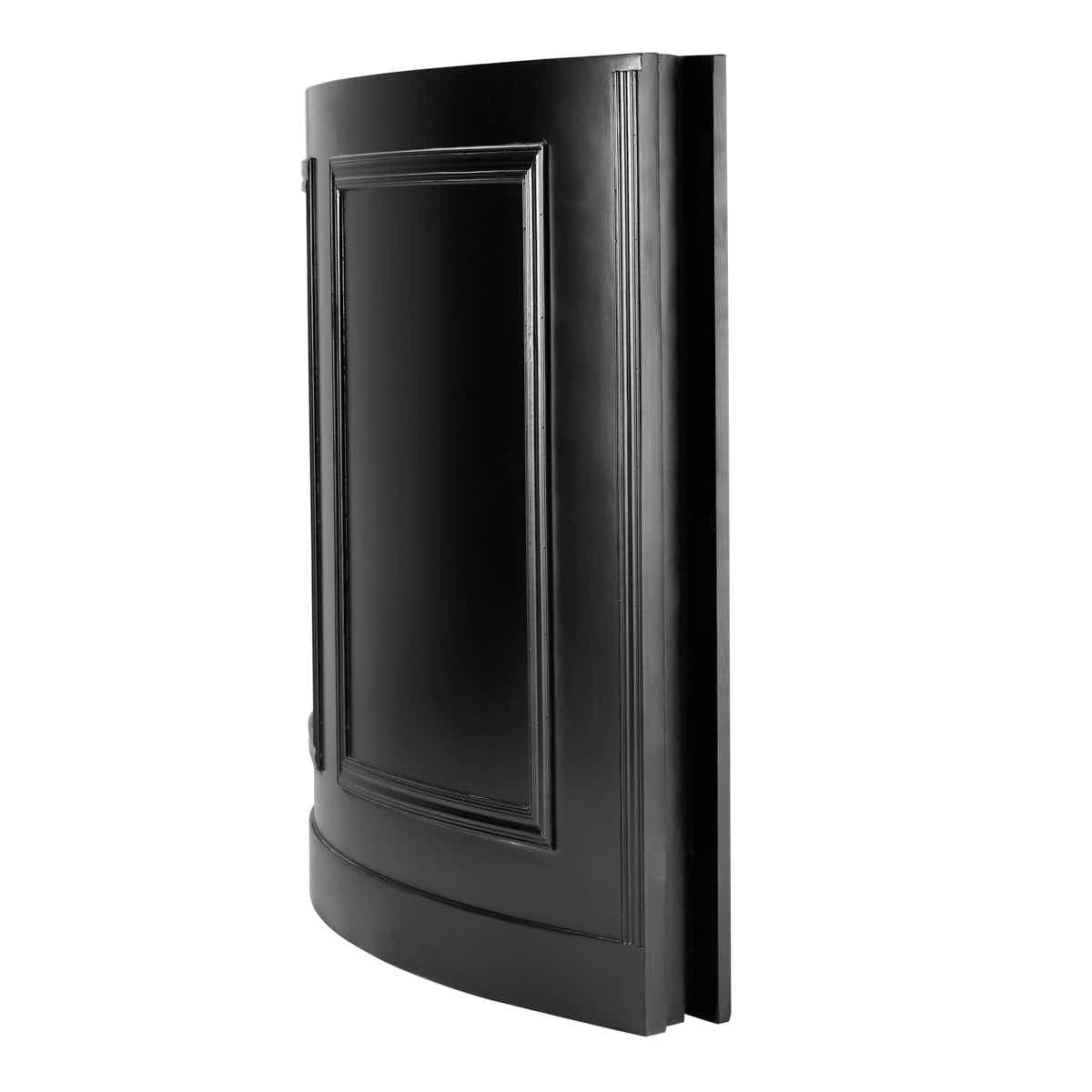 Chivari 7' Black 3 Panel Quarter Round Serpentine Bar with HPL Flush Top BAR-SERP3-84KTFL-BLK-AX-T
