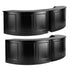 Chivari 7' Black 3 Panel Quarter Round Serpentine Bar with HPL Flush Top BAR-SERP3-84KTFL-BLK-AX-T