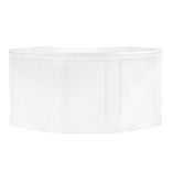 7' White 3 Panel Quarter Round Serpentine Bar with HPL Flush Top