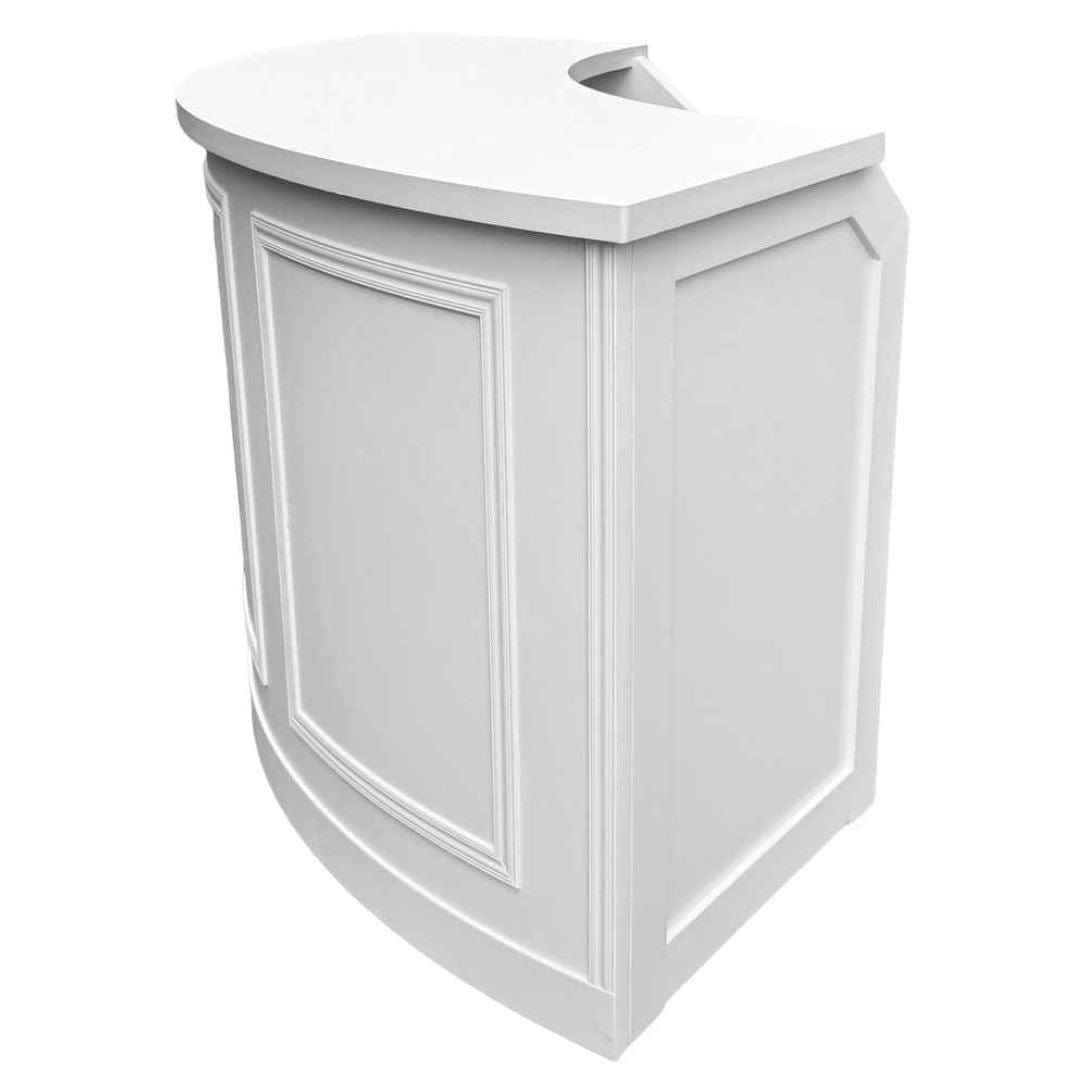 Chivari 7' White 3 Panel Quarter Round Serpentine Bar with HPL Top BAR-SERP3-84KT-WHT-AX-T