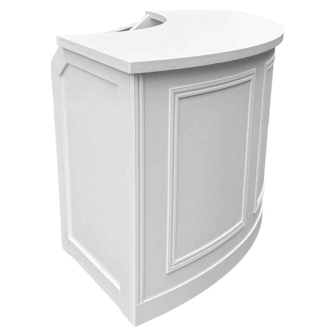 Chivari 7' White 3 Panel Quarter Round Serpentine Bar with HPL Top BAR-SERP3-84KT-WHT-AX-T