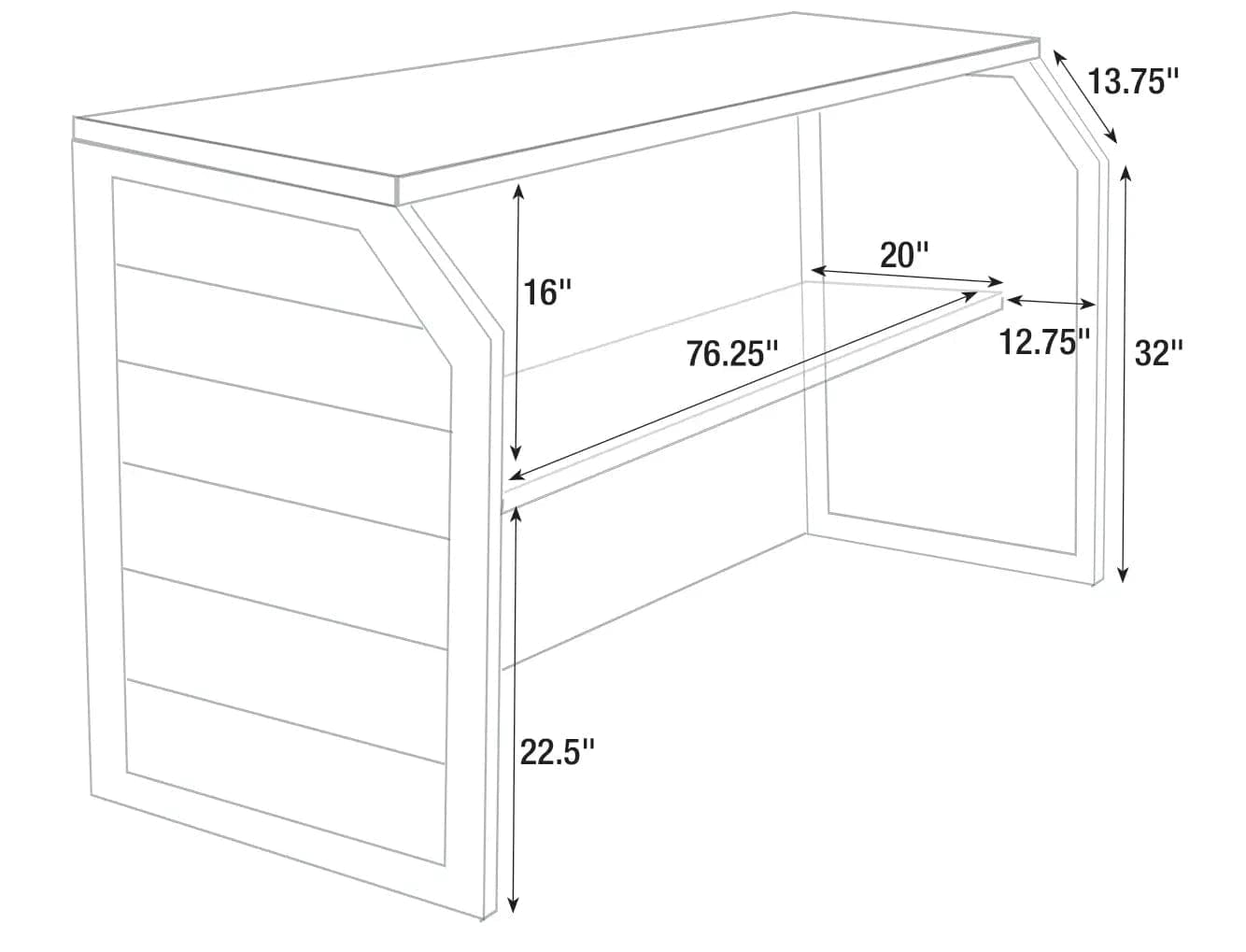 Chivari 7' White Portable Folding Bar with HPL Top and Durable Rubber Edge BAR-FOLD-84KT-WHT-AX-T