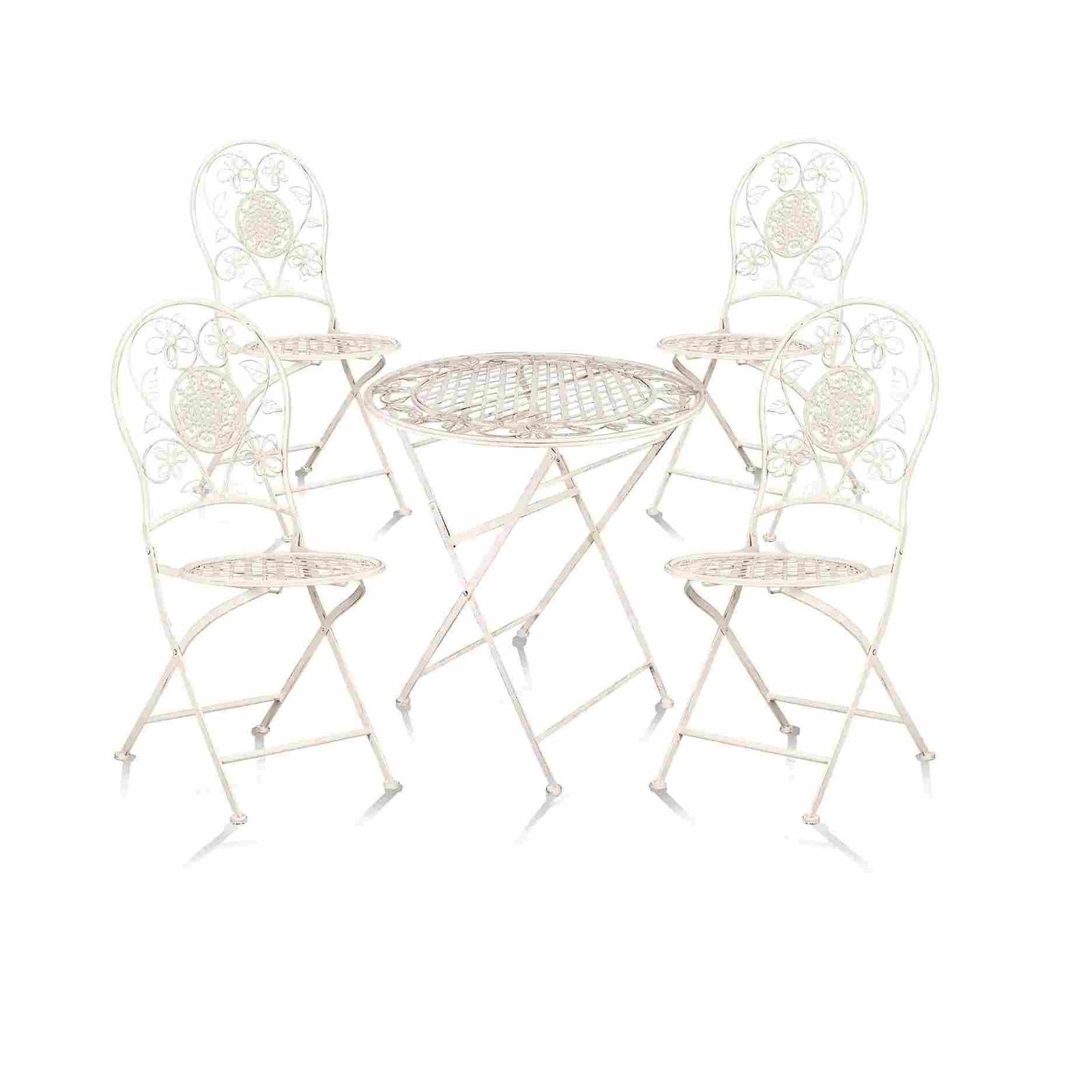 Chivari Barcelona Bistro Set in Antique White includes 28