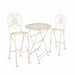 Chivari Barcelona Bistro Set in White includes 32" Cocktail Table and 2 Round Barstools BBBMRW-KT-AX