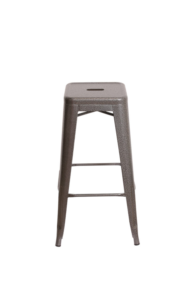 Steelix Tolix Style Metal Barstool Gunmetal with High Gloss / Polished and No Back BTMGU-AX-T